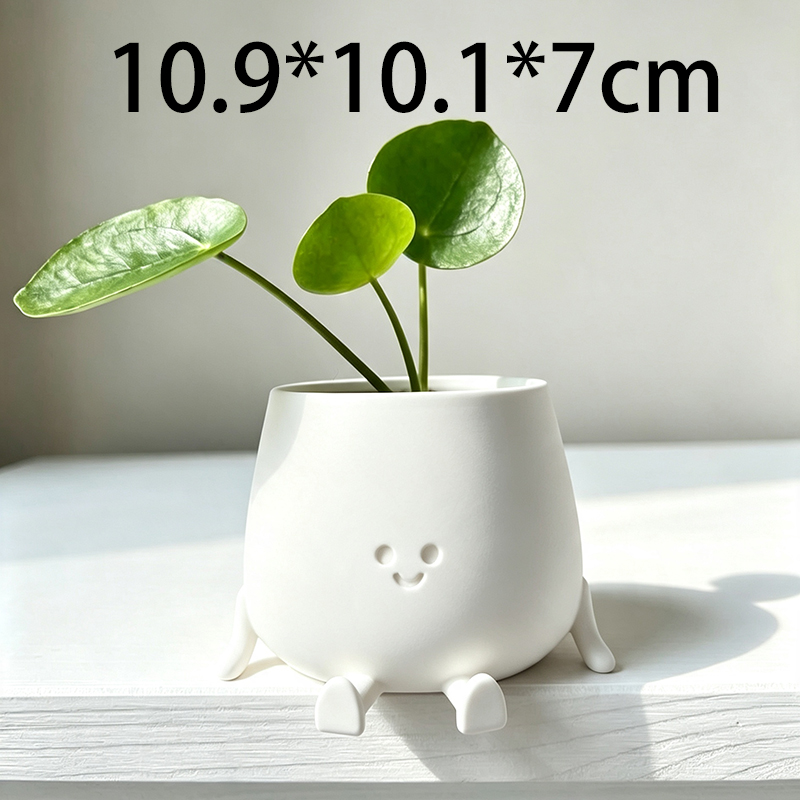 3D Printed Cute Smiley Face Pl - Cactus Mix Pot recension och pris