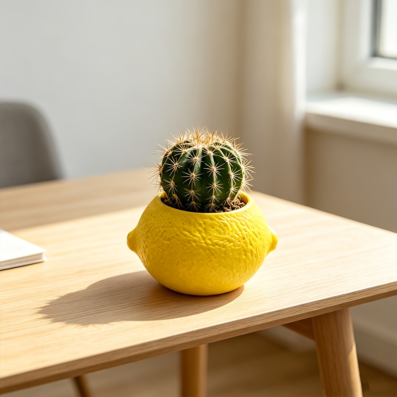 Lemon Shape Decorative Planter - Cactus Mix Pot recension och pris