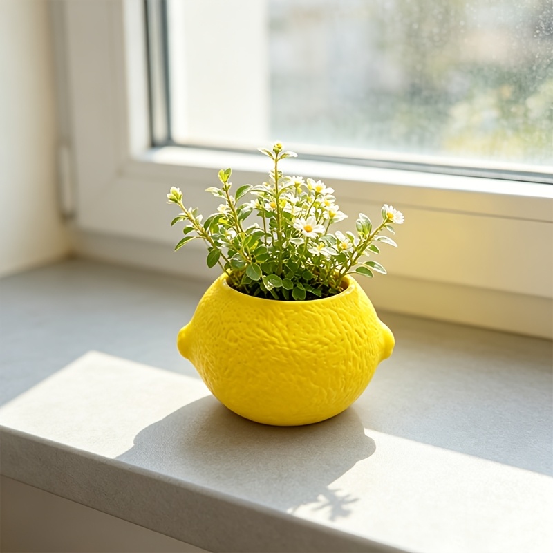 Lemon Shape Decorative Planter - Cactus Mix Pot recension och pris