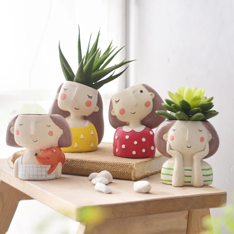 Lovely Girl Flower Pot for Suc - Cactus Mix Pot recension och pris