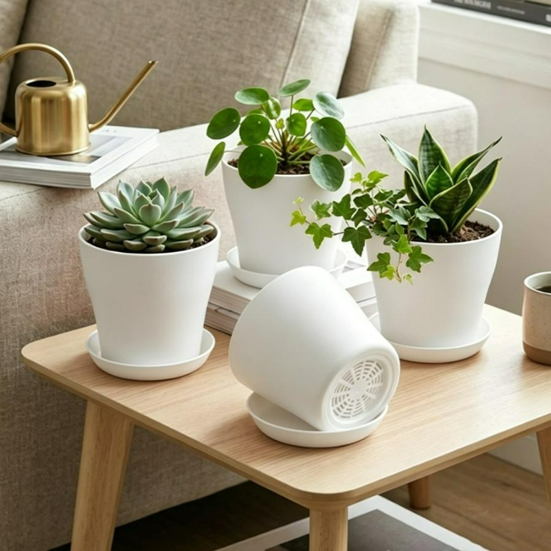 Plant Pot Set with Drainage Ho - Cactus Mix Pot recension och pris